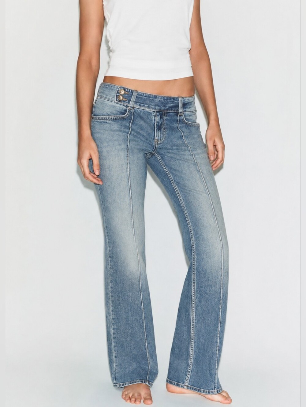 ❤️ ZARA LOW RISE BOOTCUT JEANS, FRONT SEAM, 4 (27)